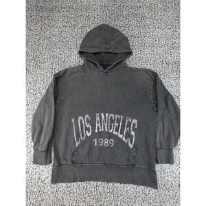 Urban Outfitters Hoodie Mens S/M Washed Black Good Los Angeles 1989 Graphic UO